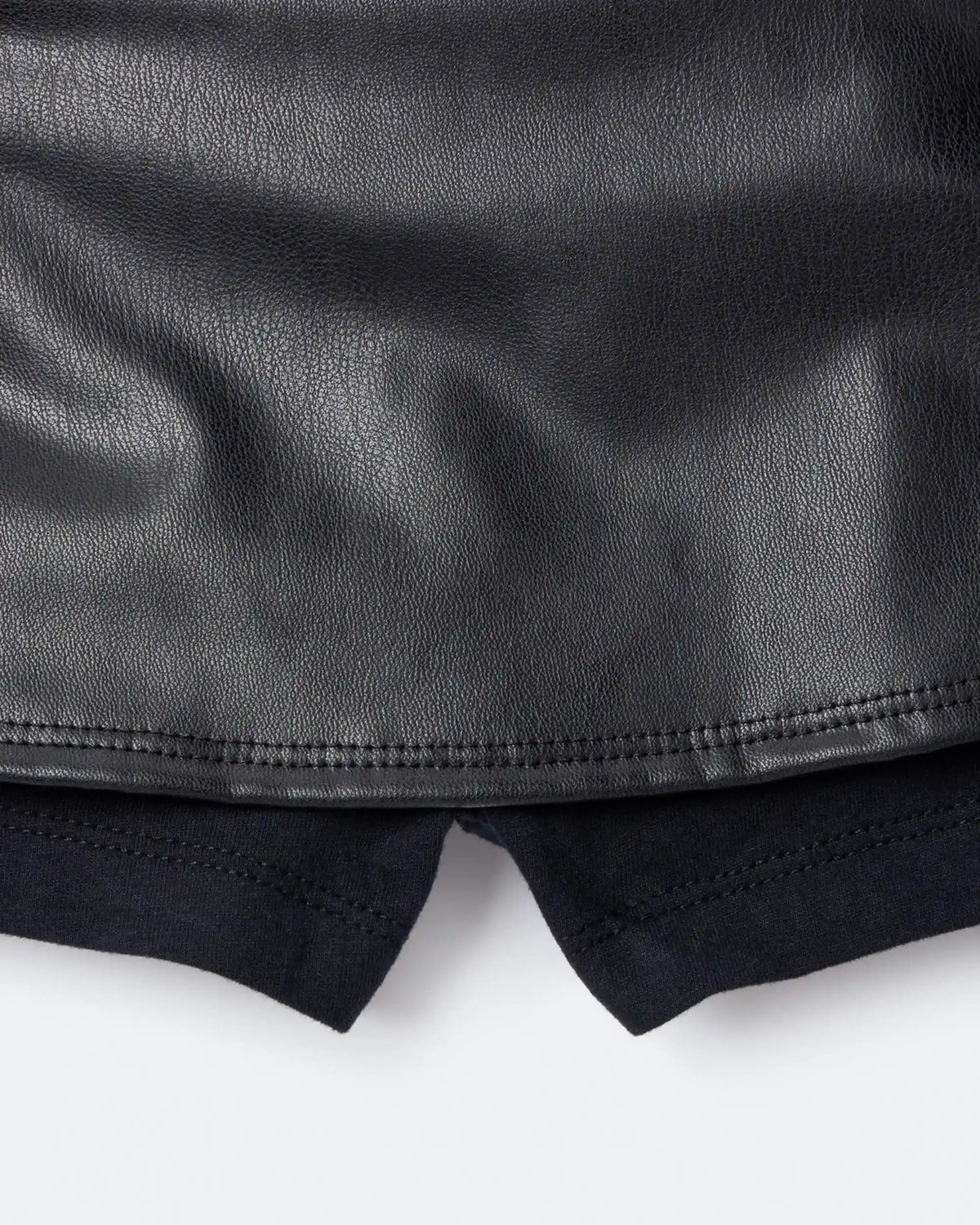 Toddler Girl Reagan Skort in Faux Leather - Black