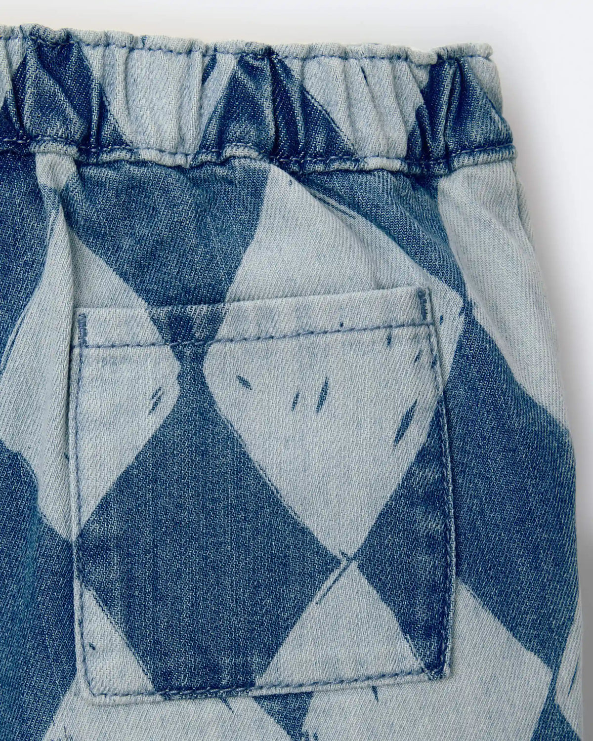 Toddler Boy Bermuda Shorts in Diamond Denim Print