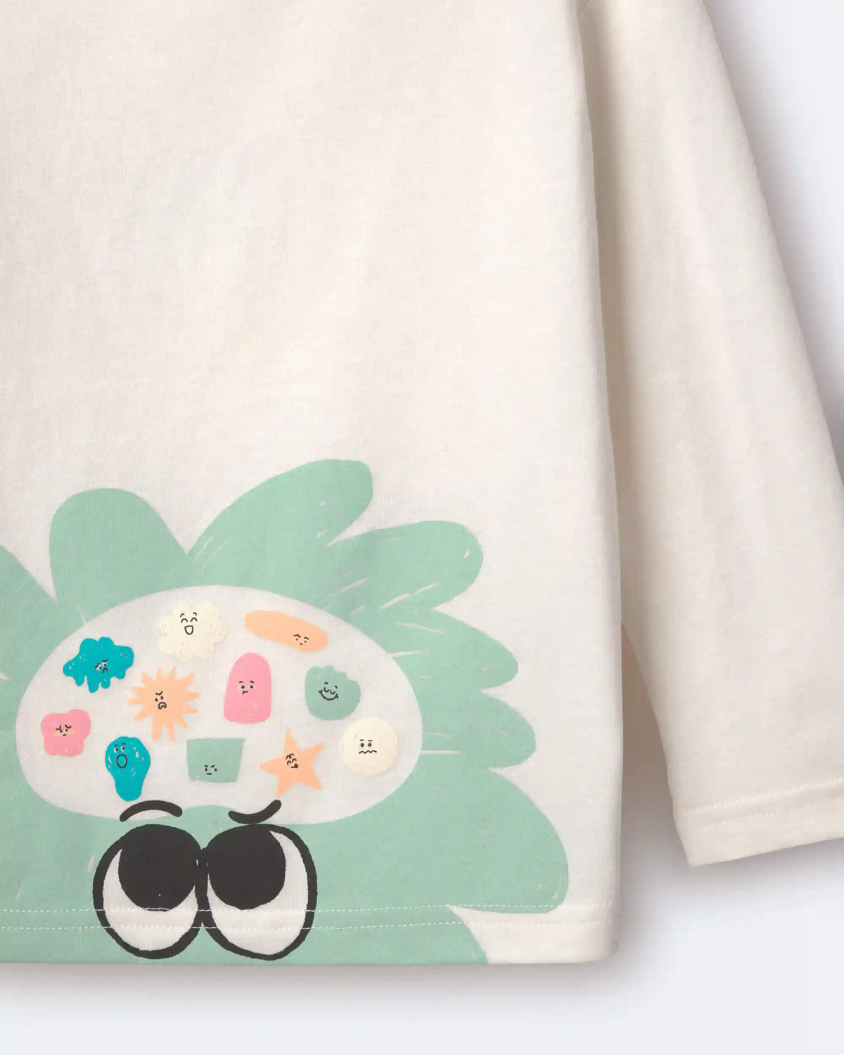 Toddler Mind Character Long-Sleeve Relaxed Graphic Tee - Cream