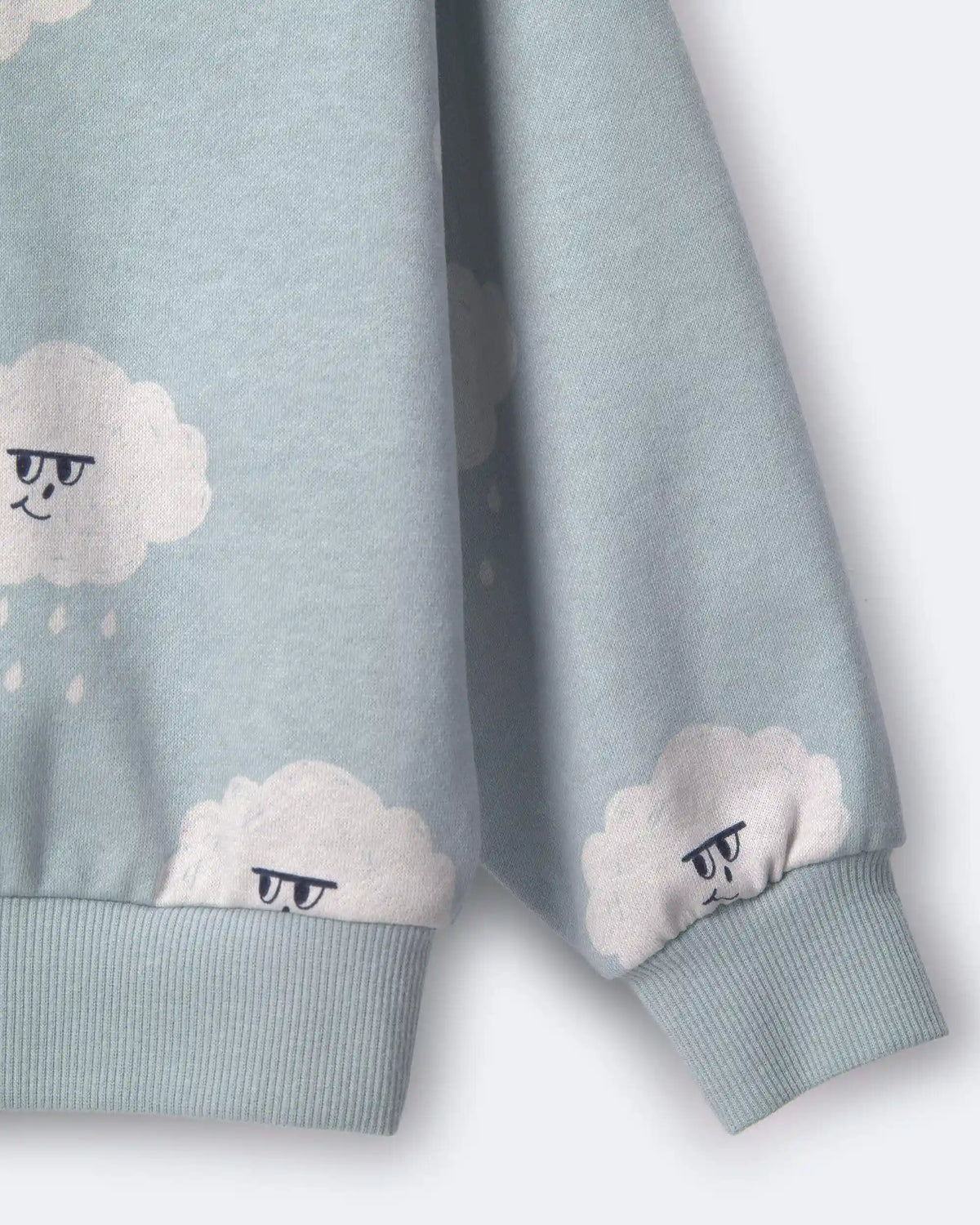 Toddler Wide-Arm Sweatshirt in Rain Cloud Print - Pale Blue