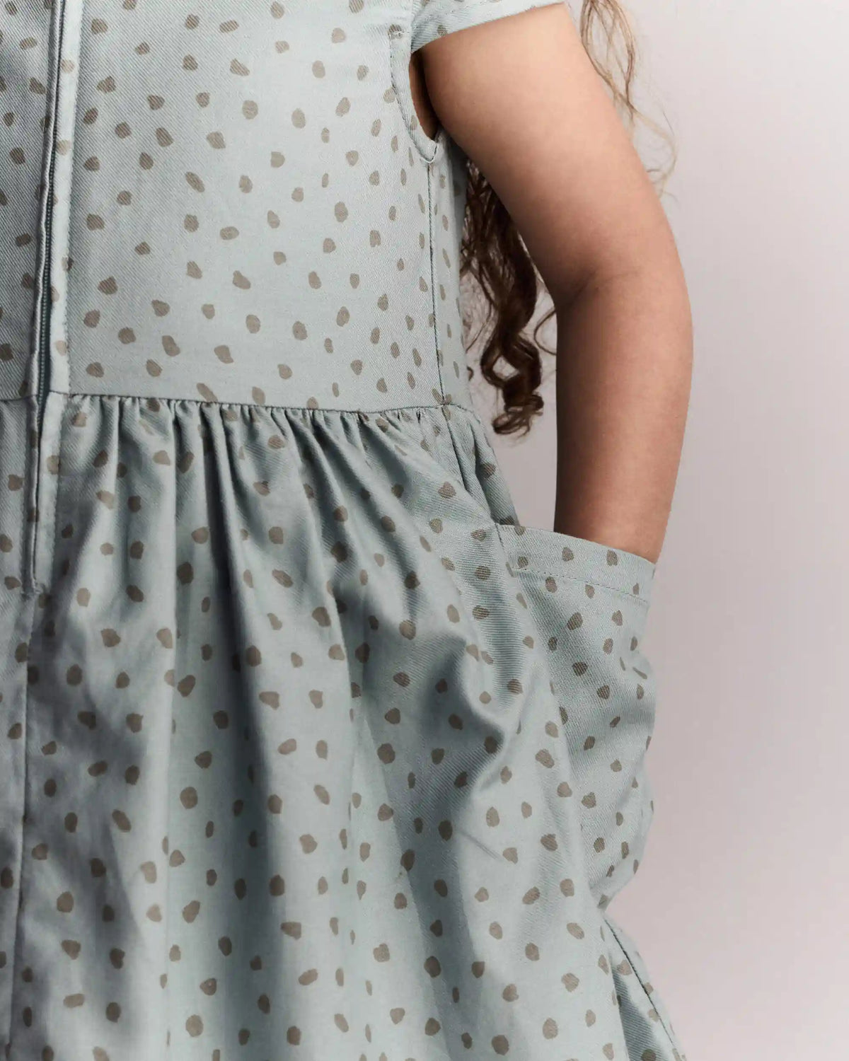 Toddler Girl Laura Dress with Pockets - Pale Blue