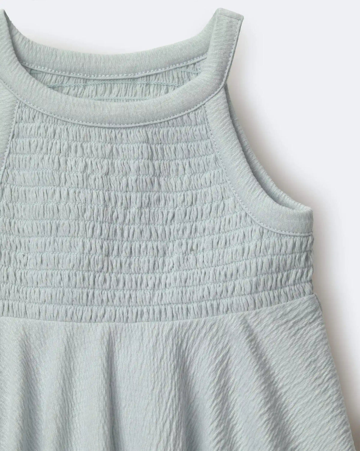 Toddler Girl Smocked Peplum Top - Light Blue