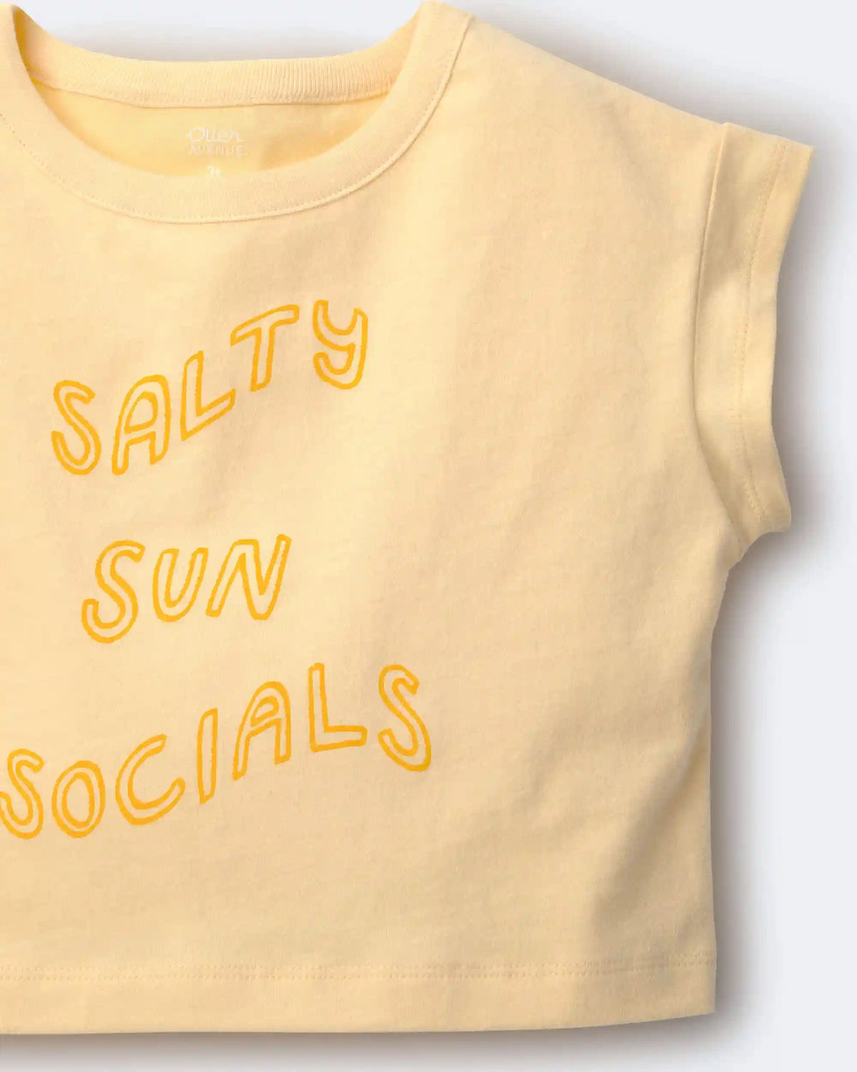 Toddler Girl 'Salty Sun Socials' Boxy Tee - Yellow