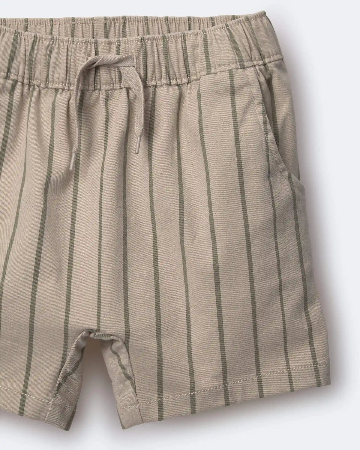 Toddler Boy Playground Shorts in Stripes - Khaki/Olive