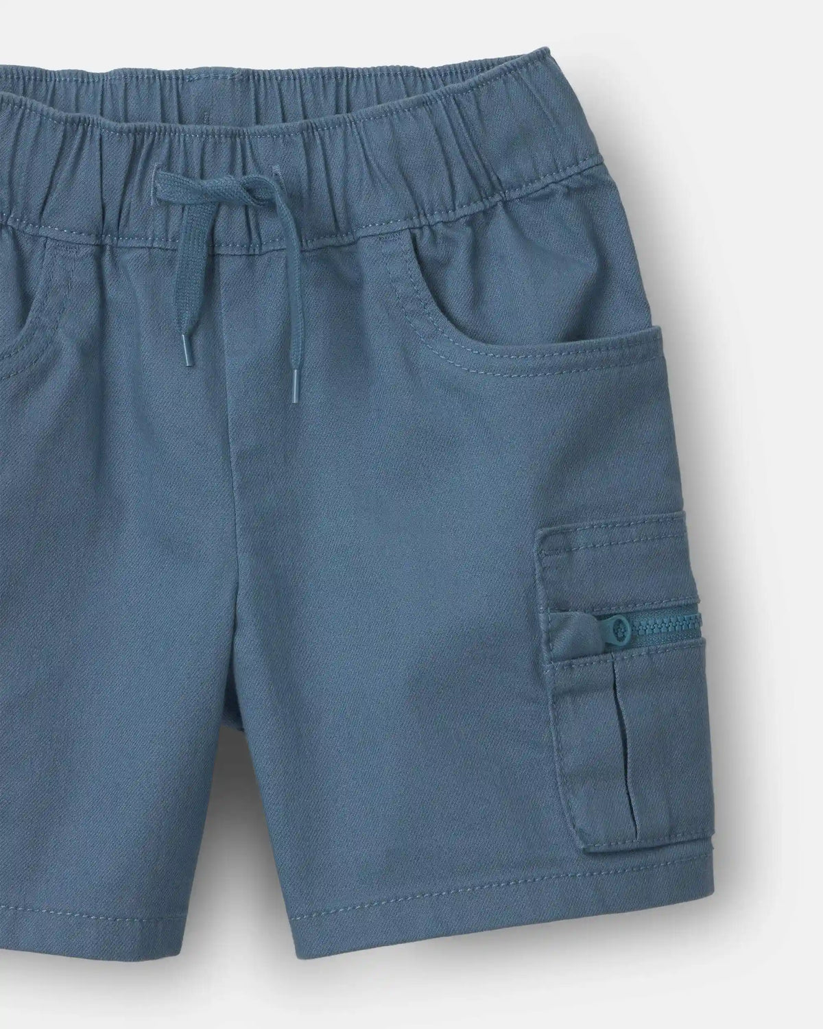 Toddler Boy Cargo Shorts with Zipper Pocket - Slate Blue