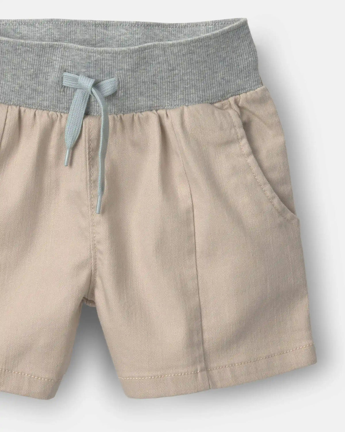Toddler Boy Long-Line Shorts - Tan