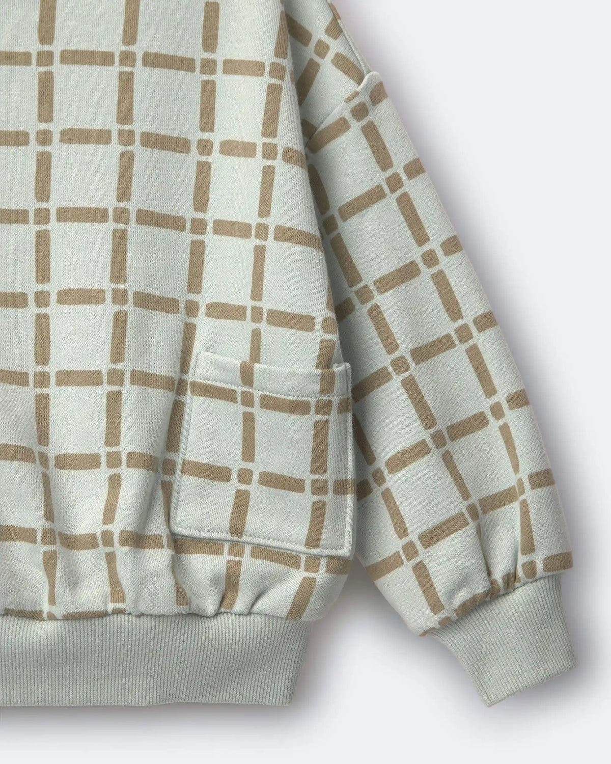 Toddler Otter Sweatshirt™ with Pockets in Checkered Print - Light Blue