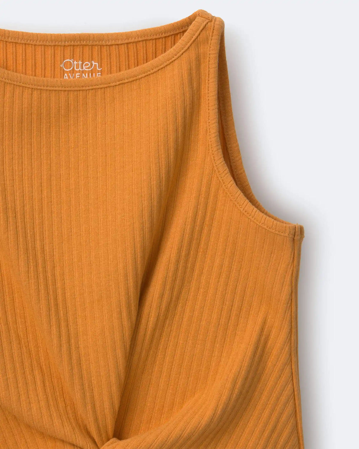 Toddler Girl Tie-Front Ribbed Tank - Golden Yellow