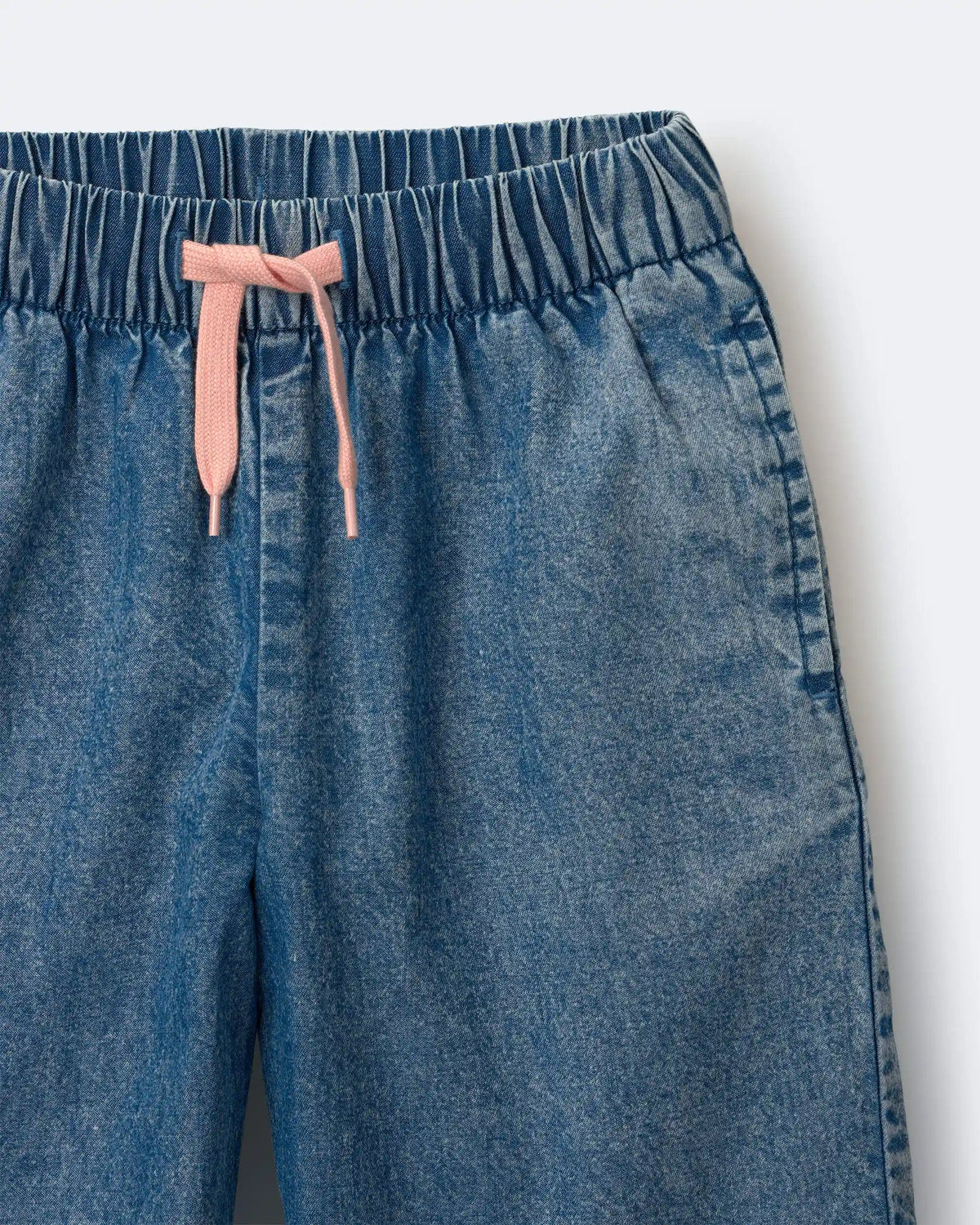 Toddler Girl Wide-Leg Cropped Pant in Chambray