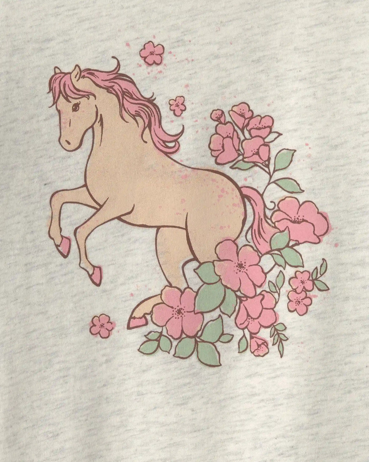Toddler Girl Horse Long-Sleeve Graphic Tee - Grey