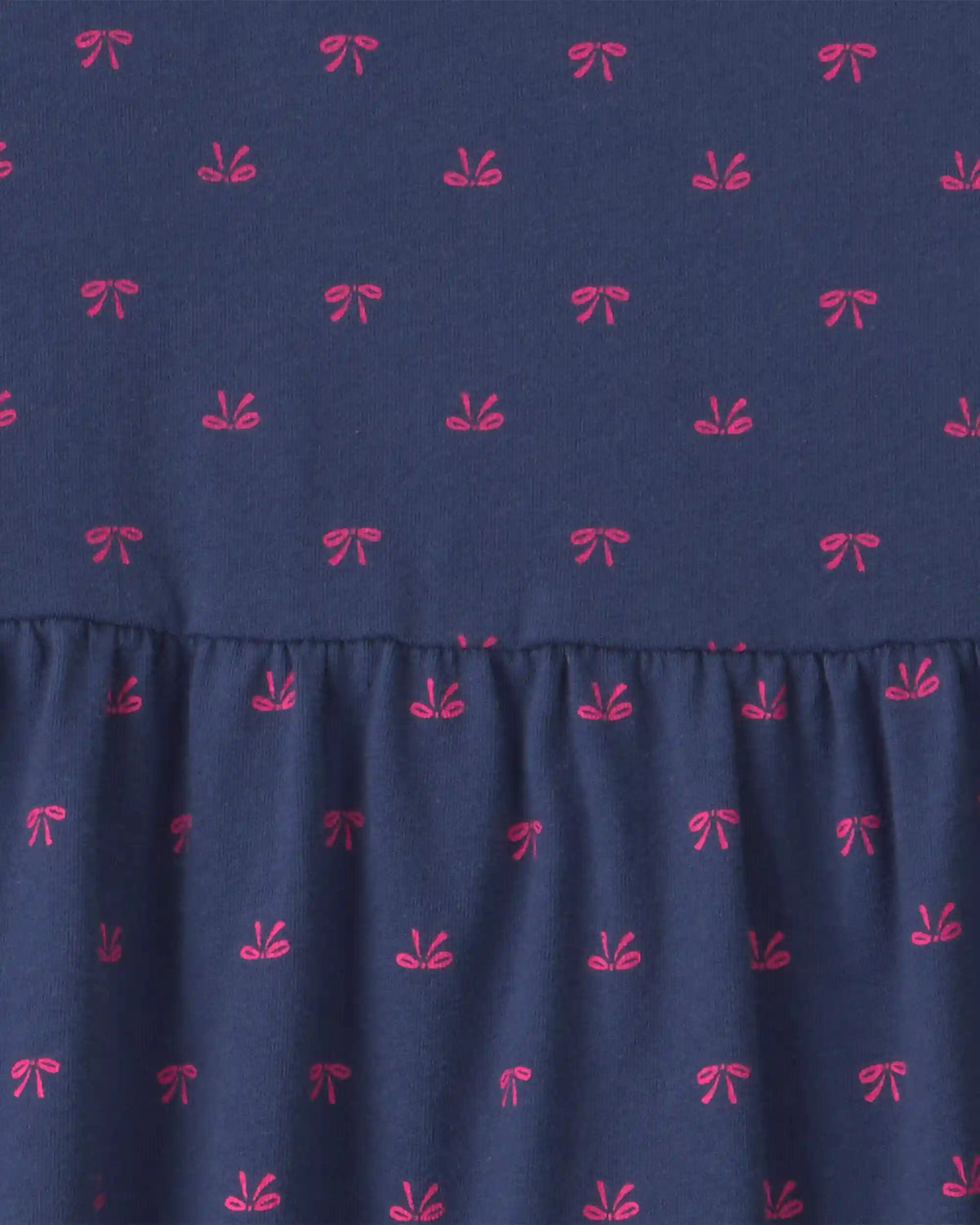 Toddler Girl Bow Long-Sleeve Dress - Navy Blue