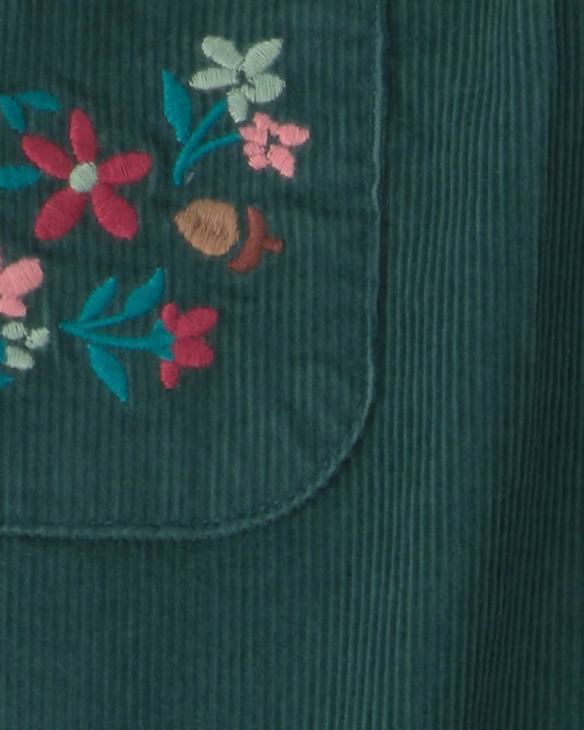 Toddler Girl Floral Corduroy Wide-Leg Pants - Green