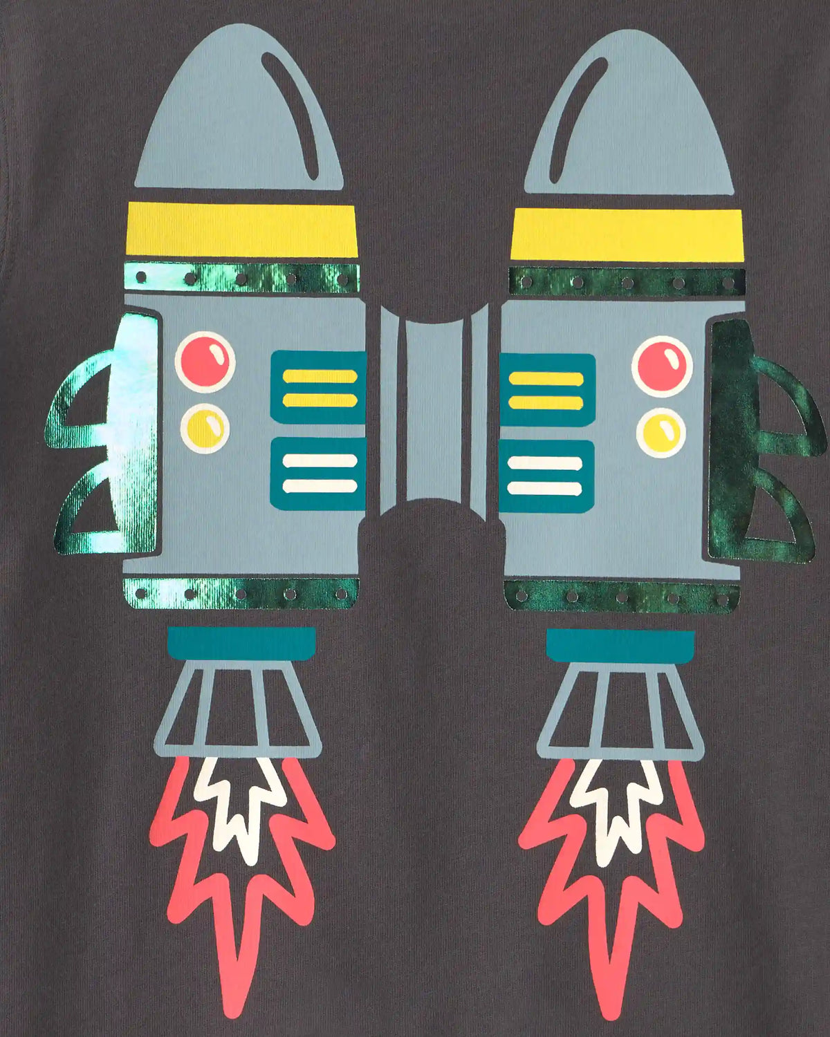 Toddler Boy Dino Jet Pack Long-Sleeve Graphic Tee - Grey