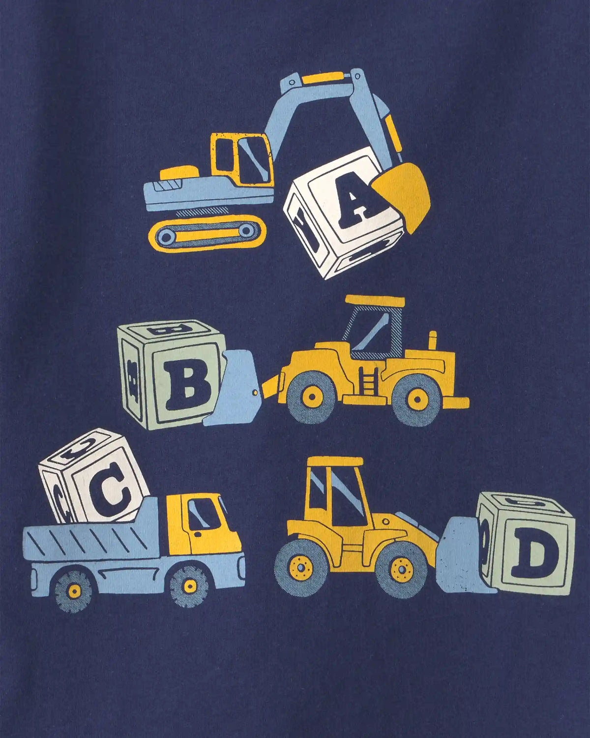Toddler Construction Long-Sleeve Graphic Tee - Navy Blue