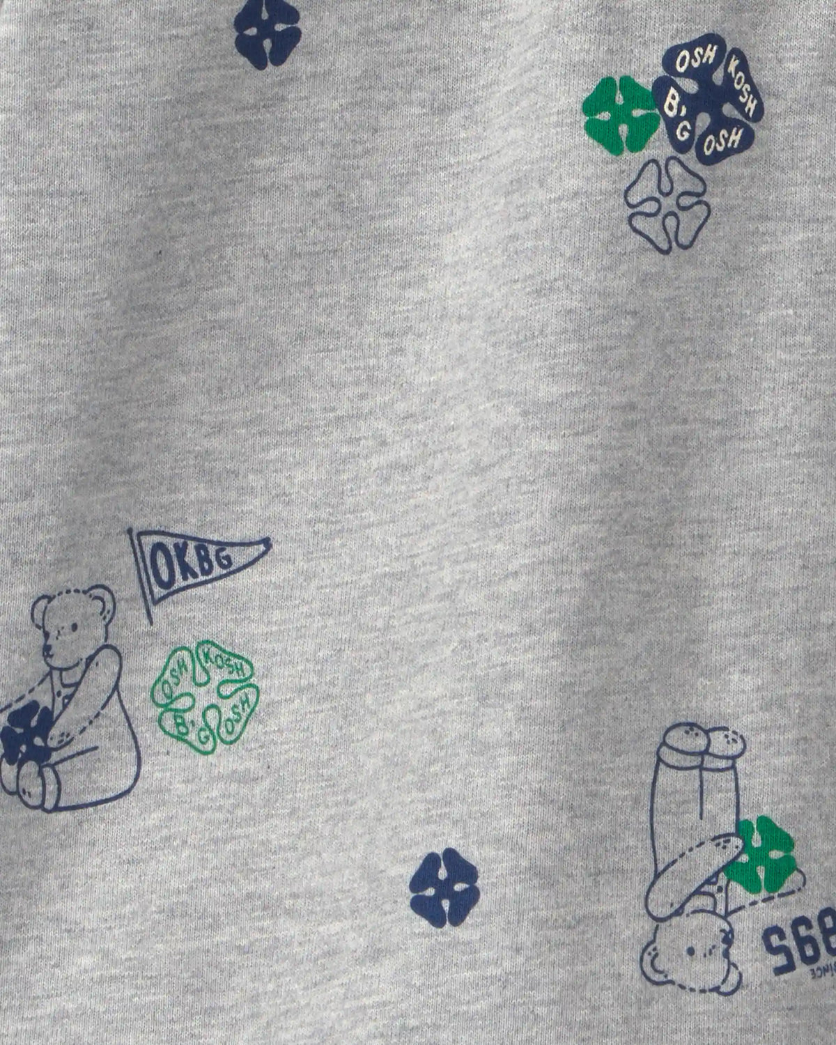 Toddler Boy Bear Long-Sleeve Polo Shirt - Grey