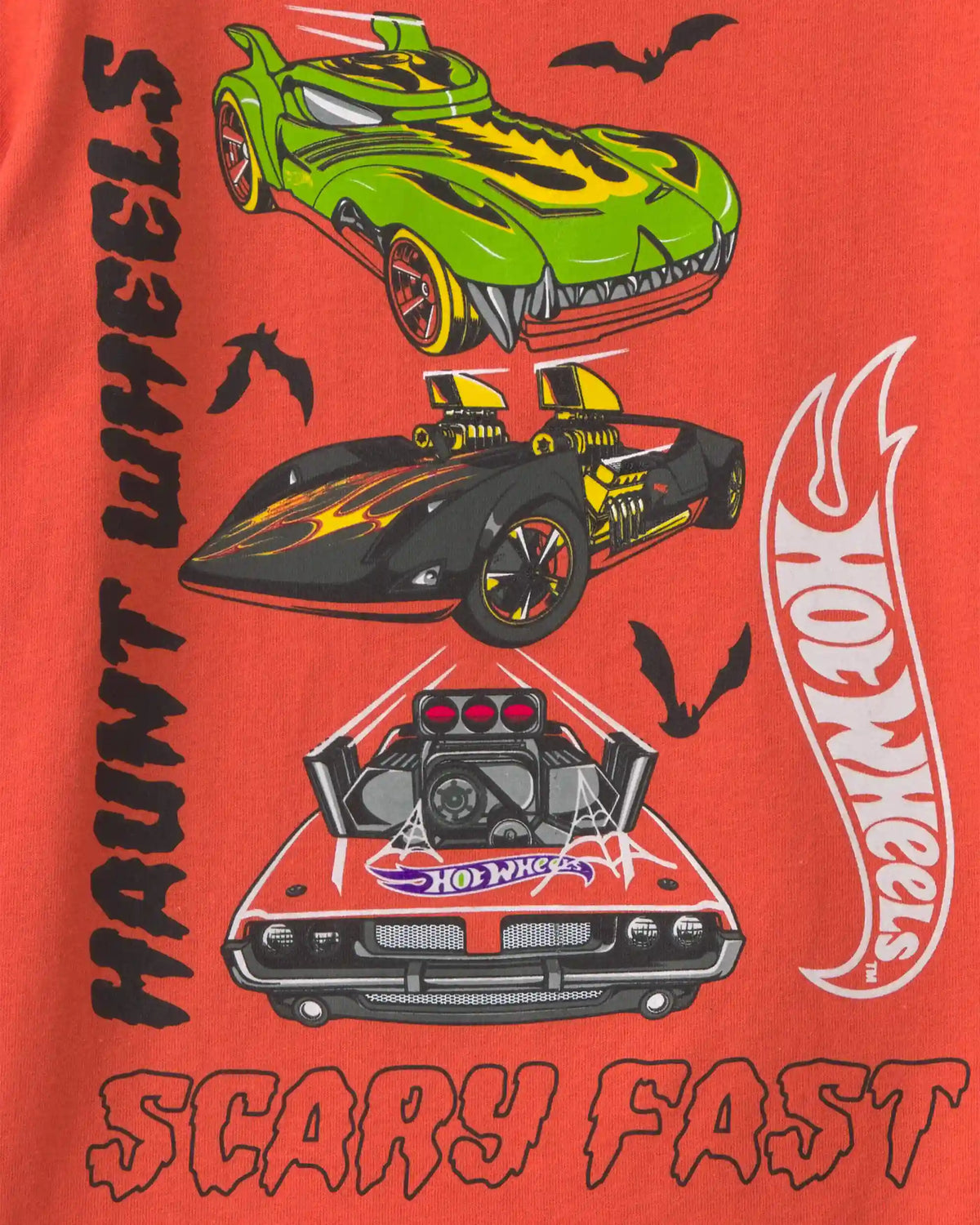 Toddler Boy 'Haunt Wheels' Car Halloween Graphic Tee - Orange