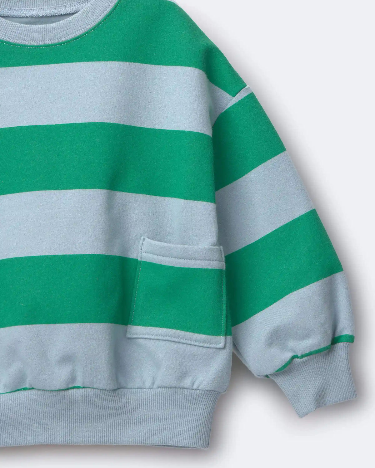 Toddler 'Look at Me!' Otter Sweatshirt™ with Pockets in Stripes - Green/Blue