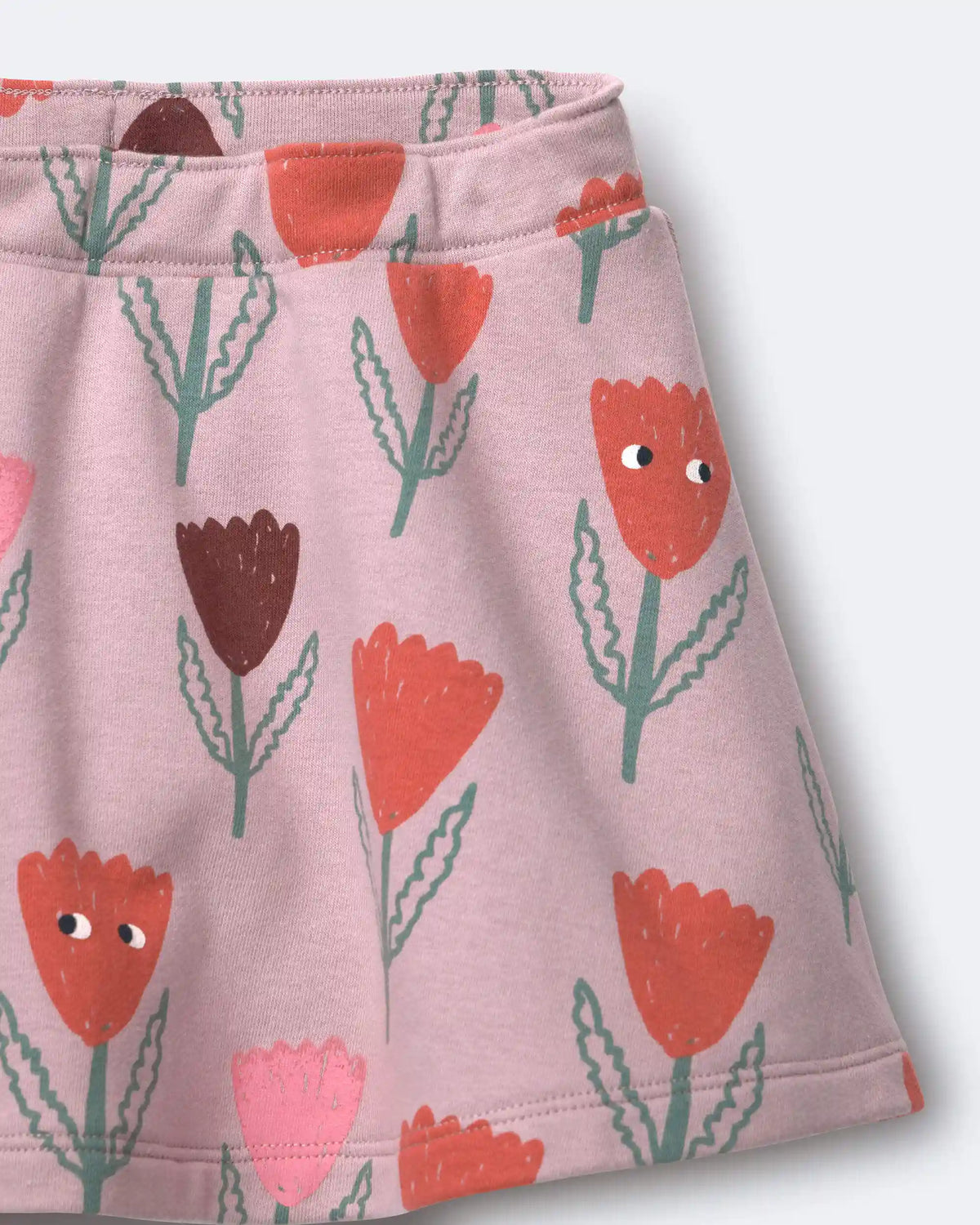 Toddler Girl Skirt in Tulip Print - Mauve