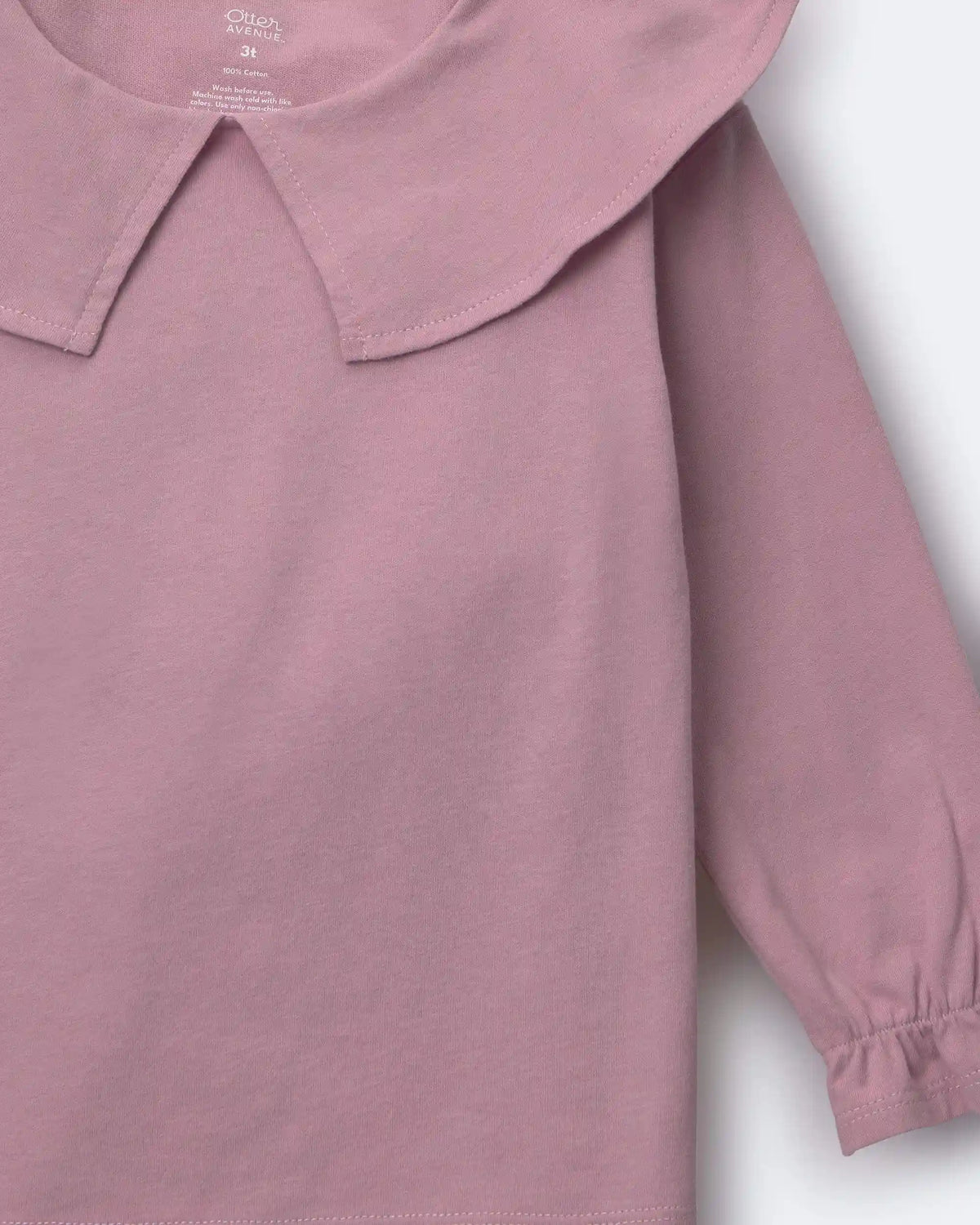Toddler Girl Peter Pan Collar Top - Mauve