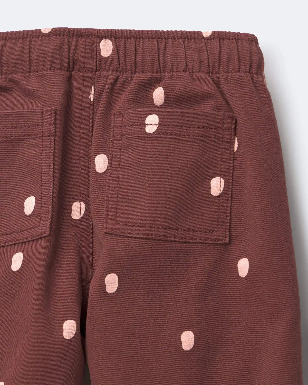 Toddler Girl Pleated Pants in Polka Dots - Burgundy