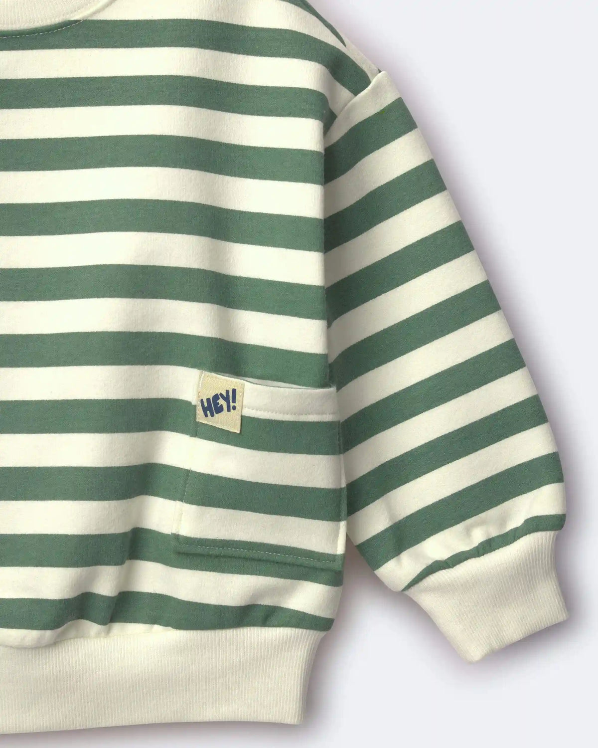 Toddler Otter Sweatshirt™ with Pockets in Stripes - Olive/Cream