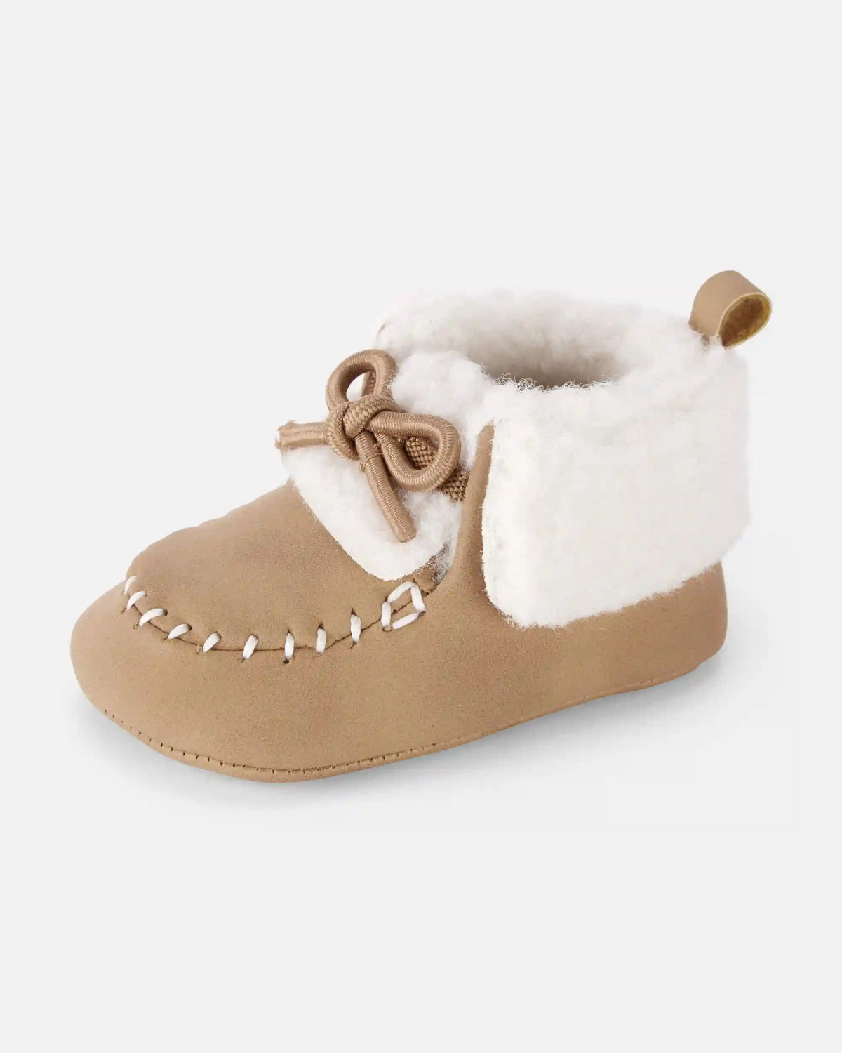 Baby Boy Teddy Fleece Moccasin Boots - Brown