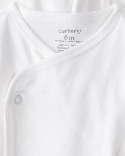 Baby 4-Pack Long-Sleeve Side-Snap Tees - White