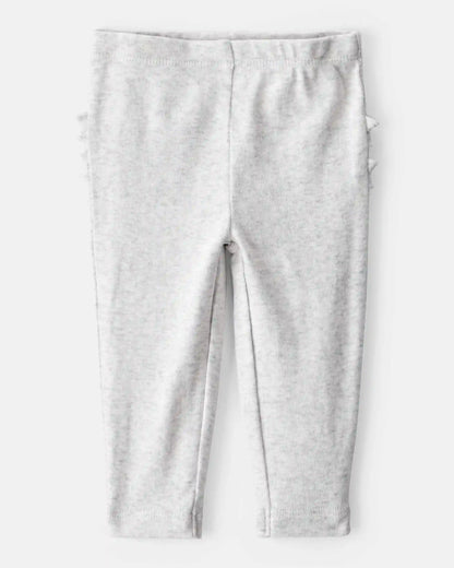 Baby Girl 2-Pack Ruffle-Detail Cotton Pants - Grey/Pink