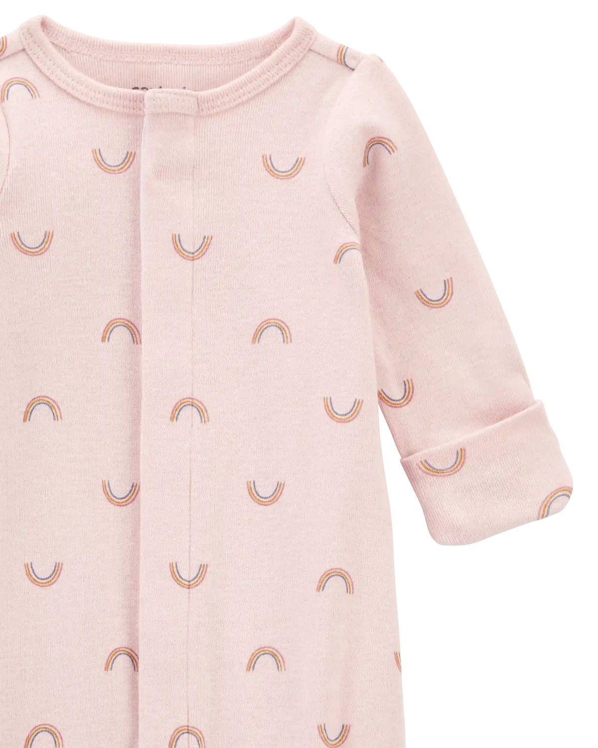 Baby Girl Preemie Rainbow Cotton Sleeper Gown