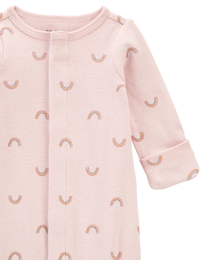 Baby Girl Preemie Rainbow Cotton Sleeper Gown