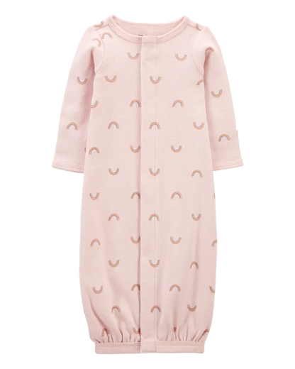 Baby Girl Preemie Rainbow Cotton Sleeper Gown