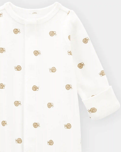 Baby Preemie Snail Cotton Sleeper Gown