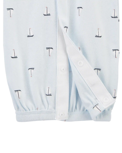 Baby Boy Preemie Sailboat Sleeper Gown