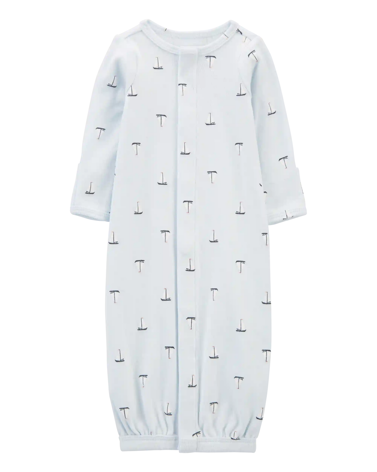 Baby Boy Preemie Sailboat Sleeper Gown