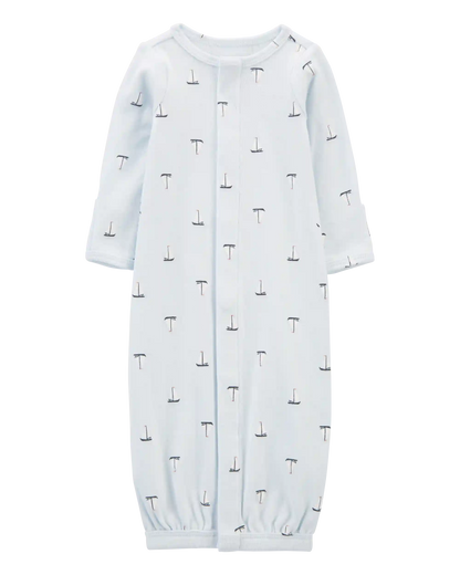 Baby Boy Preemie Sailboat Sleeper Gown