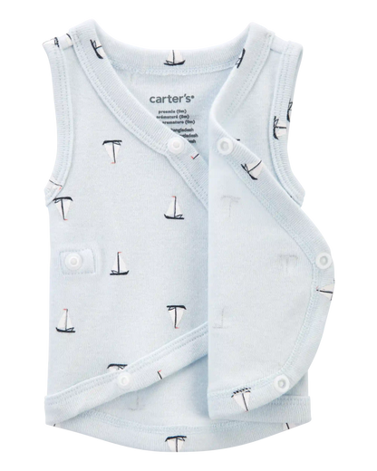 Baby Boy Preemie Sailboat Tank - Blue