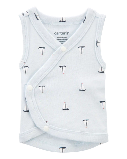 Baby Boy Preemie Sailboat Tank - Blue