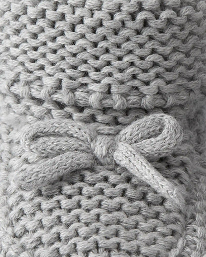 Baby Organic Cotton Crochet Booties in Gray