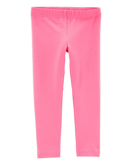 Baby Girl Cotton Stretch Leggings - Pink