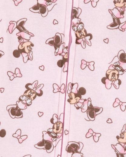 Baby Girl Disney© Minnie Mouse Snug Fit Cotton Footie 1-Piece Pajamas - Pink
