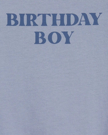Baby Birthday Boy Short-Sleeve Bodysuit - Blue