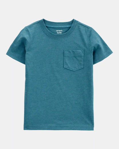 Baby Solid Short-Sleeve Pocket Tee - Teal