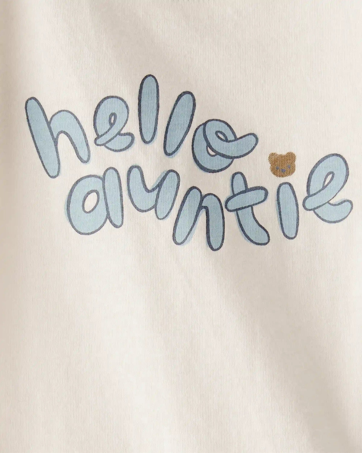 Baby 'Hello Auntie' Short-Sleeve Graphic Bodysuit - Cream