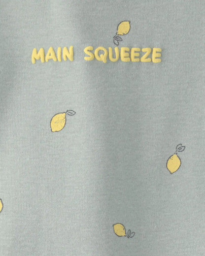 Baby Girl 'Main Squeeze' Lemon Short-Sleeve Romper - Green
