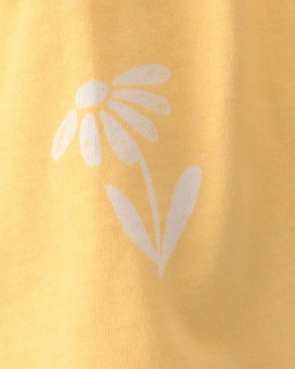 Baby Girl 3-Piece Flower Outfit Set - Yellow/White
