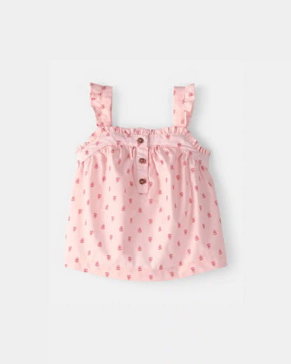 Baby Girl 3-Piece Flutter Sleeve Outfit Set - Pink