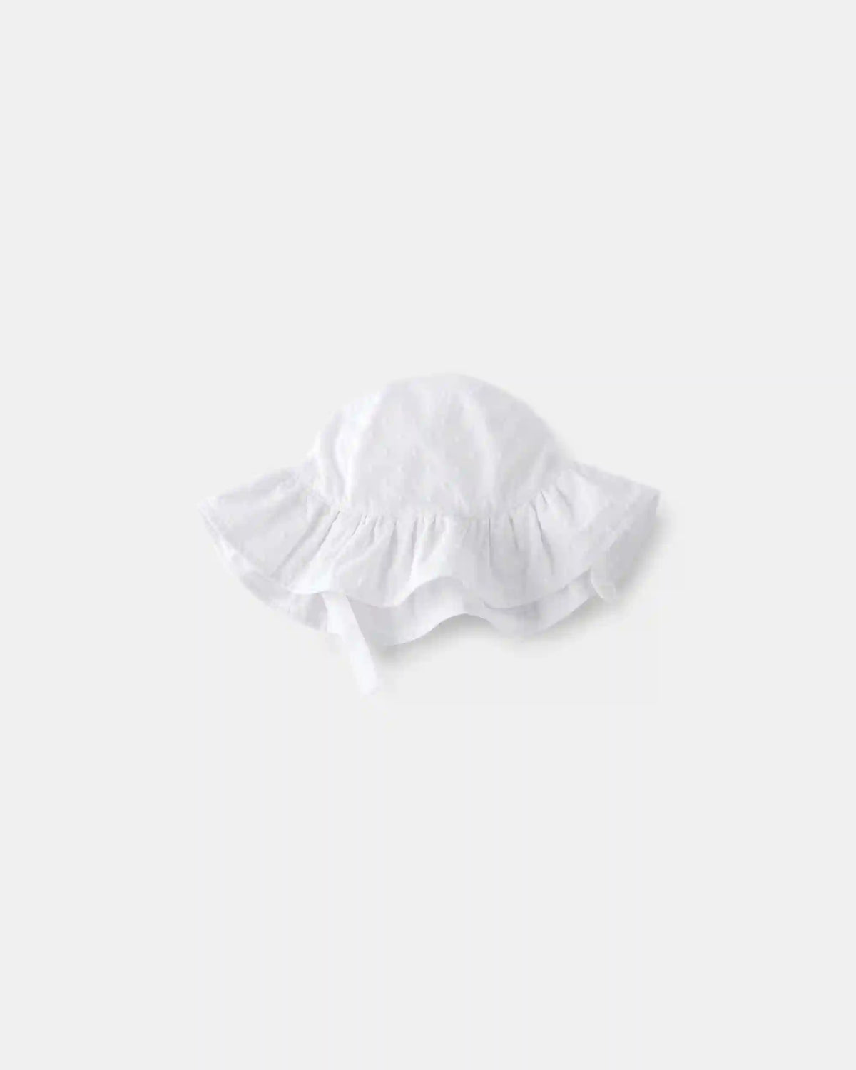 Baby Girl Cotton Swiss Dot Sunhat - White
