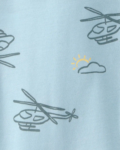 Baby Boy Helicopter T-Shirt - Blue