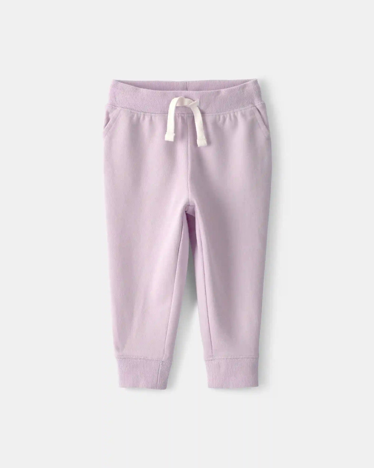Baby Girl Drawstring Knit Joggers - Purple