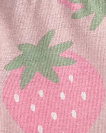 Baby Girl Strawberry Short-Sleeve Dress - Pink